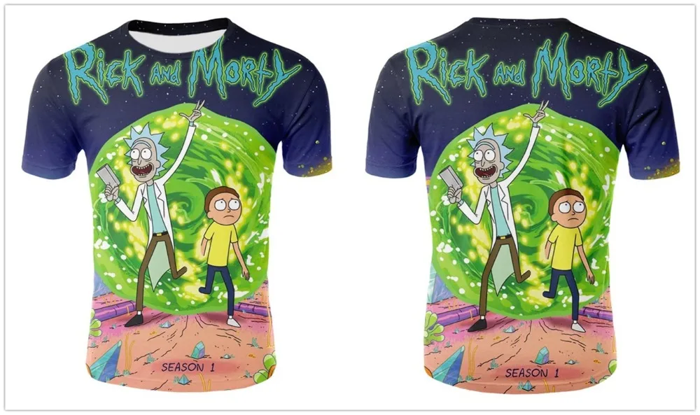 Новинка года; футболка с Мужская 3D футболка Rick and marty By Jm2; летняя футболка; футболки с короткими рукавами и круглым вырезом; Прямая поставка;