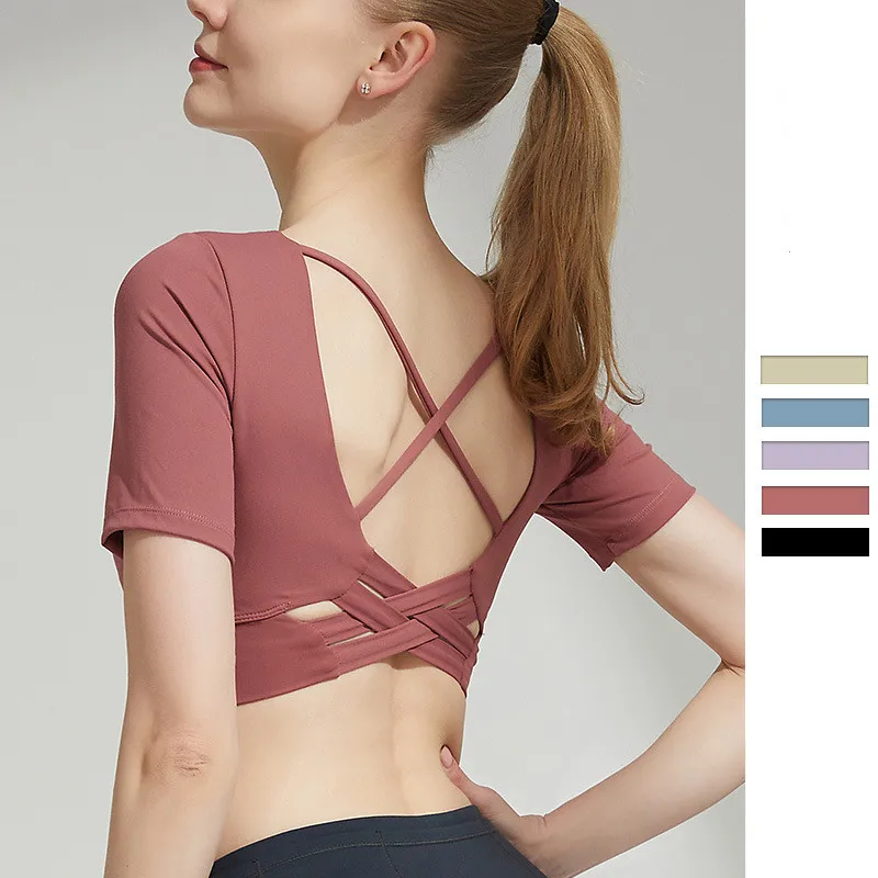 

Yoga Clothes Women's Temperament Season Short-Sleeved Tops Sports Fitness Clothes Professional High-End Fashion Yoga Suits