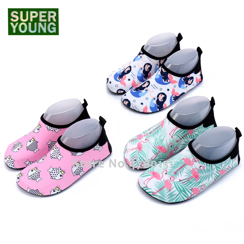 Фламинго Дети Девочка пляжный водный спортивный Женщины Аква босиком плавание