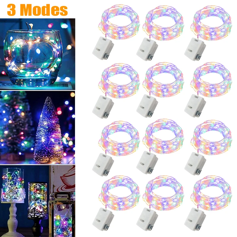 

New 2M LED Holiday Fairy Lights 3 Scene Modes Copper Wire String LED Garland for Christmas Party Wedding Home Room Decoration