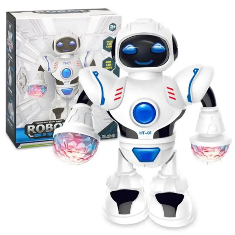 

Kids Dancing Robot Toy LED Flashing Child Smart Electronic Space Battery Operated Dancing Robot Walking Action Figure Toys