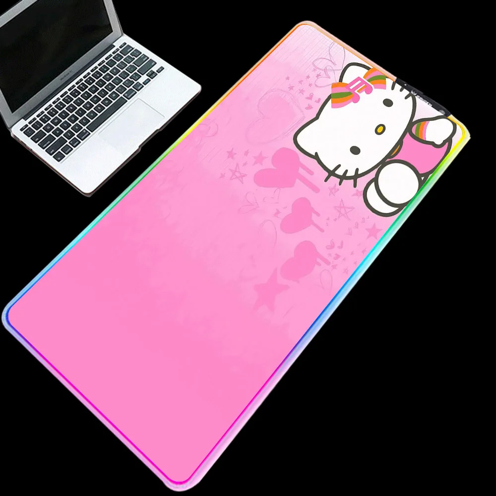 

Anime Pink Mouse Pad RGB Large Mouse Pad XXL Gamer Set LED Gaming Mouse Pad Pink Computer Gaming Accessories Keyboard Carpet Mat