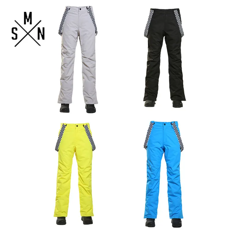 SMN сноуборд брюки для взрослых мужчин сплошной цвет ветрозащитный