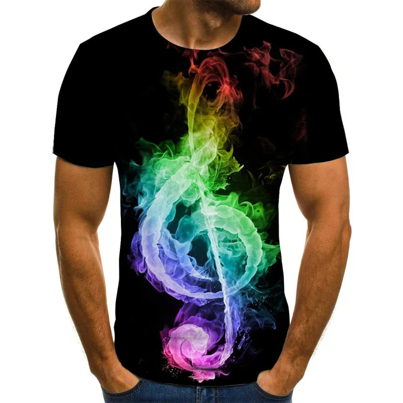 

Hip-hop Rock Graphic T-shirt 3D Music Men's T-shirt DJ Harajuku Tops Fashion Round Neck Shirt Boys Clothing Plus Size Streetwear
