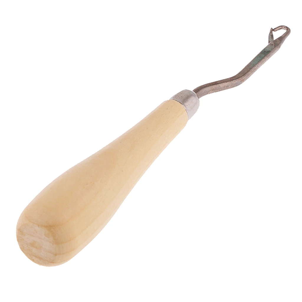 Вязальный крючок с деревянной ручкой для изготовления ковровых покрытий тканые