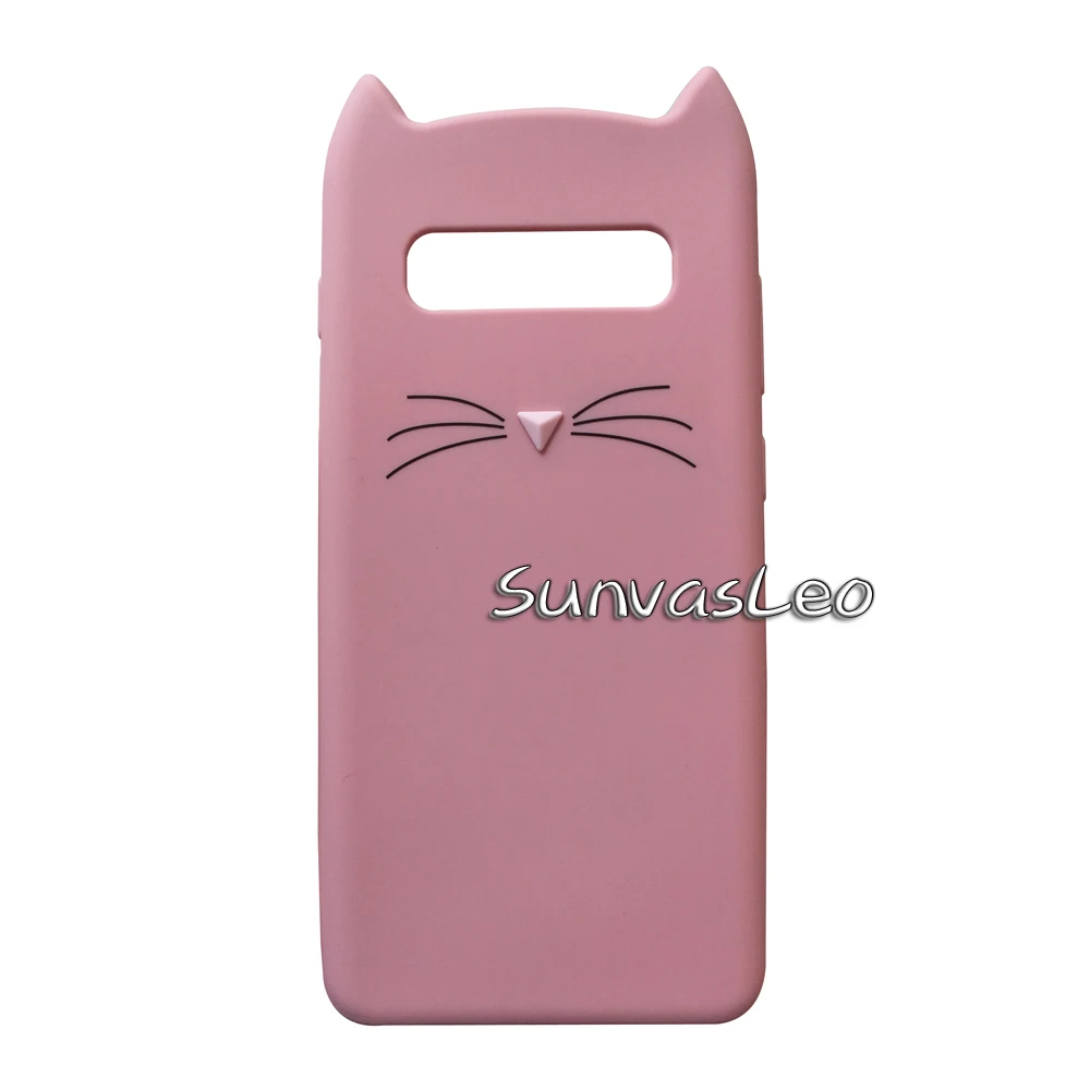 Pink Beard Cat Мягкий силиконовый чехол для samsung Galaxy S10e S10 S10Plus с объемным изображением животных из мультфильмов, защитный противоударный чехол для задней панели телефона - Цвет: Pink Beard Cat