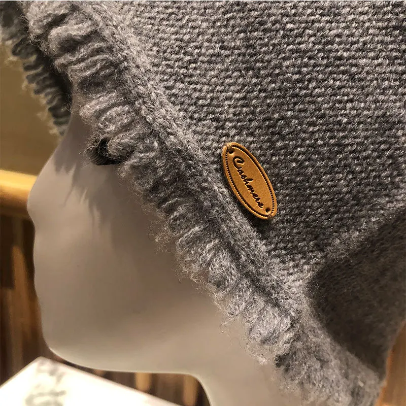 Warm Pure Cashmere Hat In Autumn and Winter. Comfortable Cashmere Knit Hair Cap. Fisherman Hat Warm and Leisure