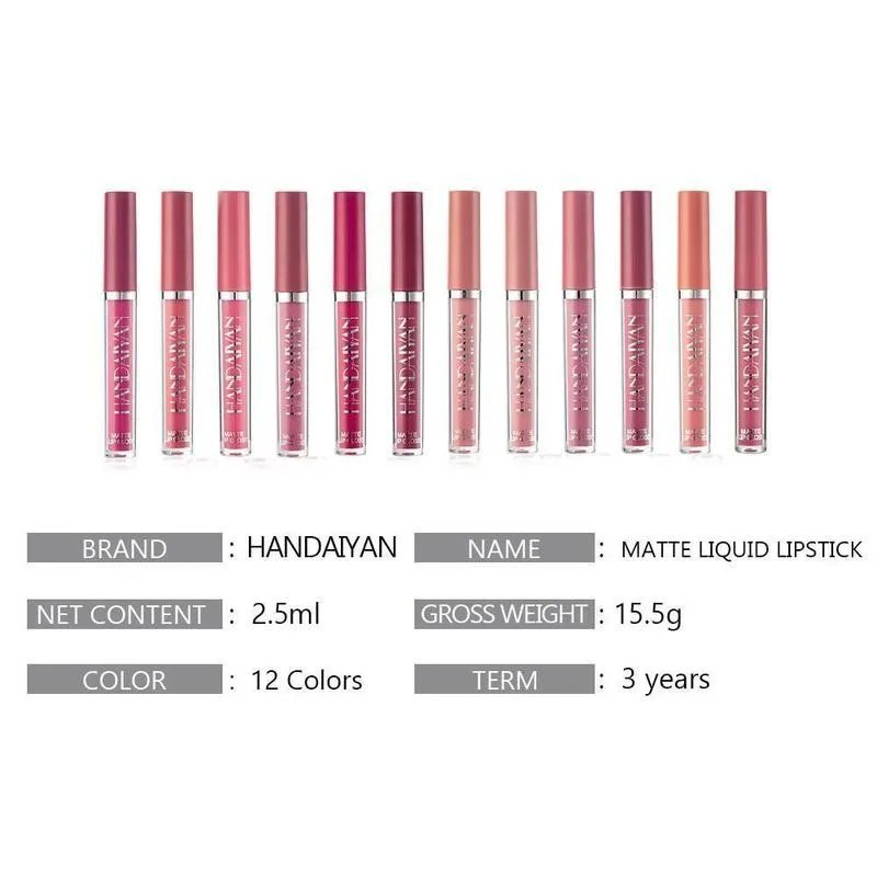 

New Arrival Matte Liquid Lipstick Lipgloss Sets Korean Style Natural Waterproof Velvet Sexy Lip Gloss Long Lasting Cosmetic