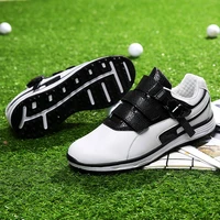 professional men golf sneakers comfortable soft leather splash proof golf coach shoes outdoor fashion non slip golf shoes men