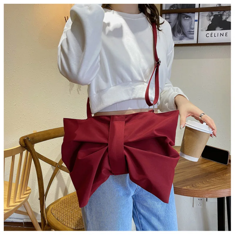 Холщовые дамские сумочки с бантом модная большая сумка через плечо повседневный