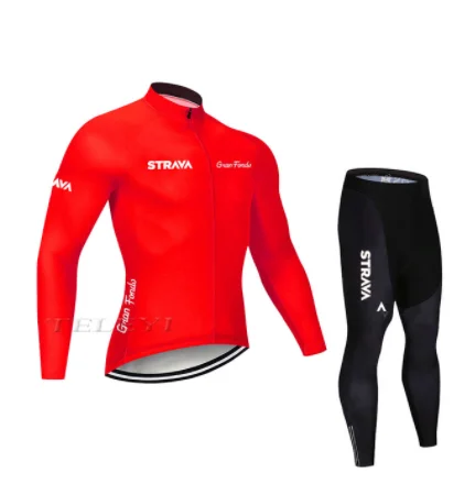 STRAVA road bike team 9D cojin de equitacion traje de primavera y otono camisa de manga larga jersey