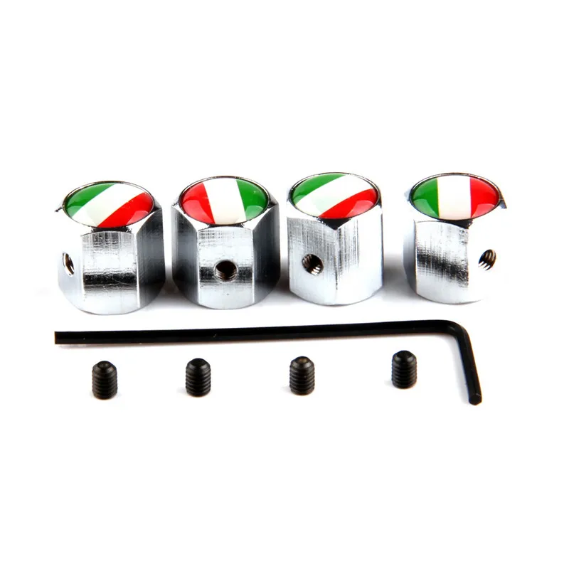 Автомобильные воздушные колпачки POSSBAY Антивор нержавеющая сталь серебро флаг