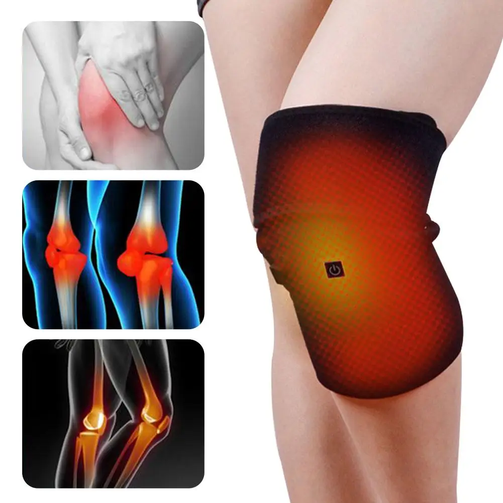 Электрический зимний теплый Массажер для колен наколенник грелки обертывание
