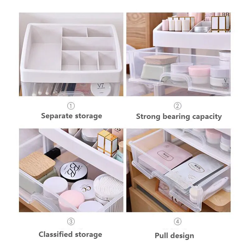 Cosmetic Makeup Organizer Jewelry Case Brush Holder Organizers Storage Box Lipstick Rack | Дом и сад