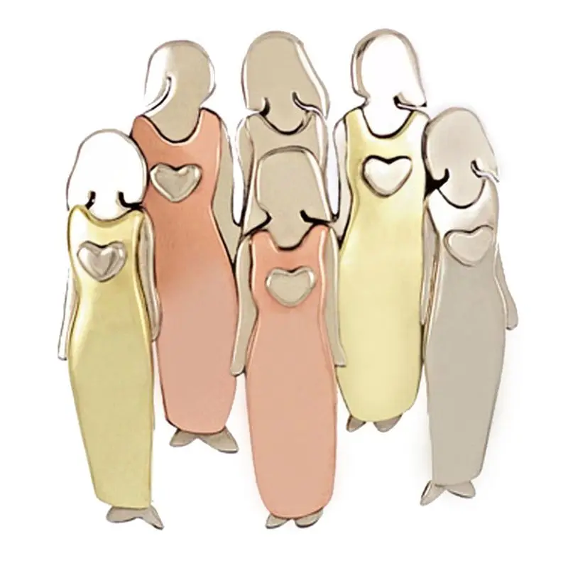 

2/3/4/5/6 Charm Women Pins Best Friends Sister Brooches Cute Pin Jewelry Gifts R2LE