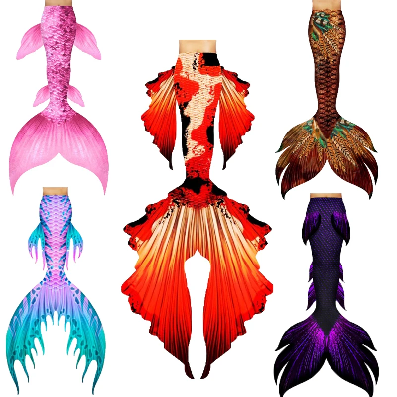 Купальник бикини с хвостом Русалочки и моноластом комплект из 3 предметов для