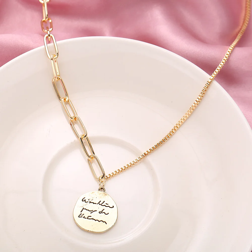 

Personalized Arabic Letter Necklaces For Women Men Gold Silver Color Stainless Steel Chain Pendant Necklace Jewelry Hot