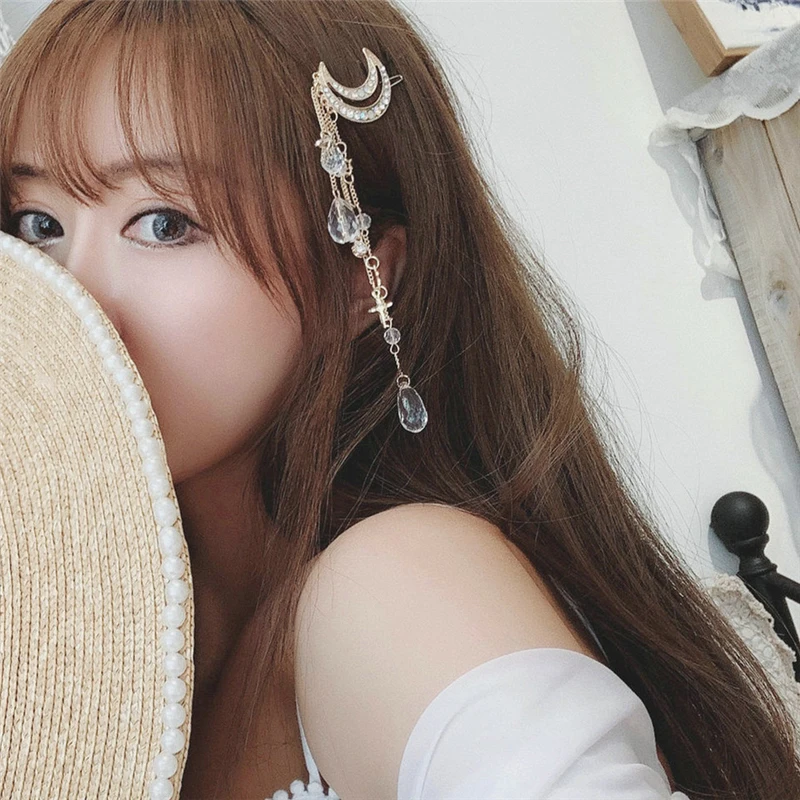 2019 горячие модные элегантные женские полумесяц заколки для волос с украшением в