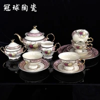 european ivory porcelain middle east coffee set manufacturer wholesale high grade afternoon teapot cup dish gift box packaging