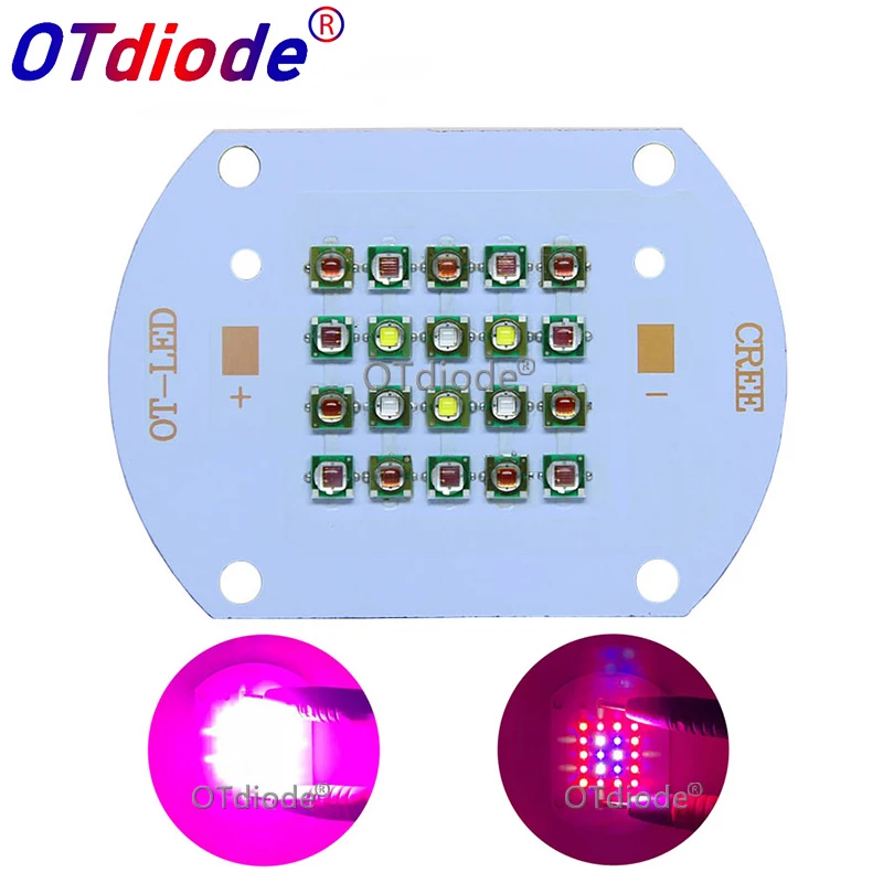 Xpe 660nm + Xpe Red Blue White Diode Bulb Mixed On Copper Pcb