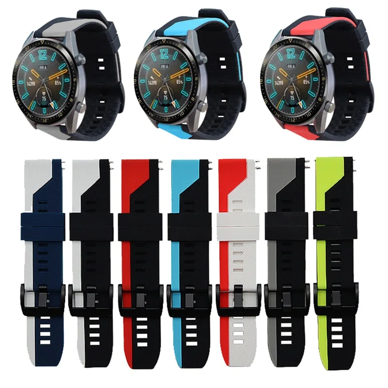 Ремешок силиконовый для Huawei Watch GT / 2 браслет смарт-часов Honor Magic Polar Vantage M 2e |