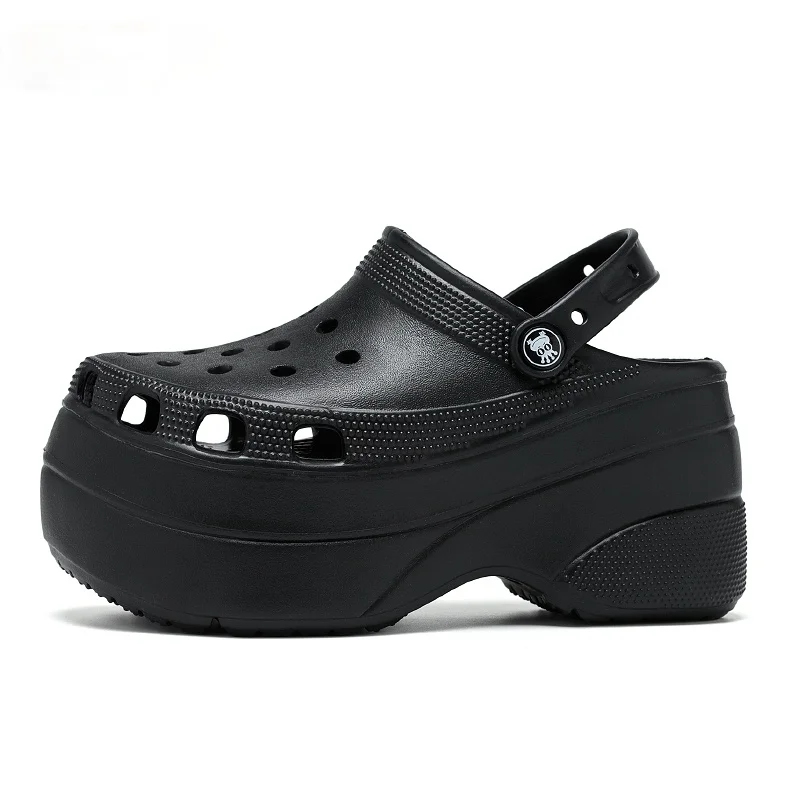 

Woman Platform Sandals Shoes Black Clog Garden Slippers Slip On Girl Beach Shoes Fashion Slides Sandalia Zapatillas Mujer Casa