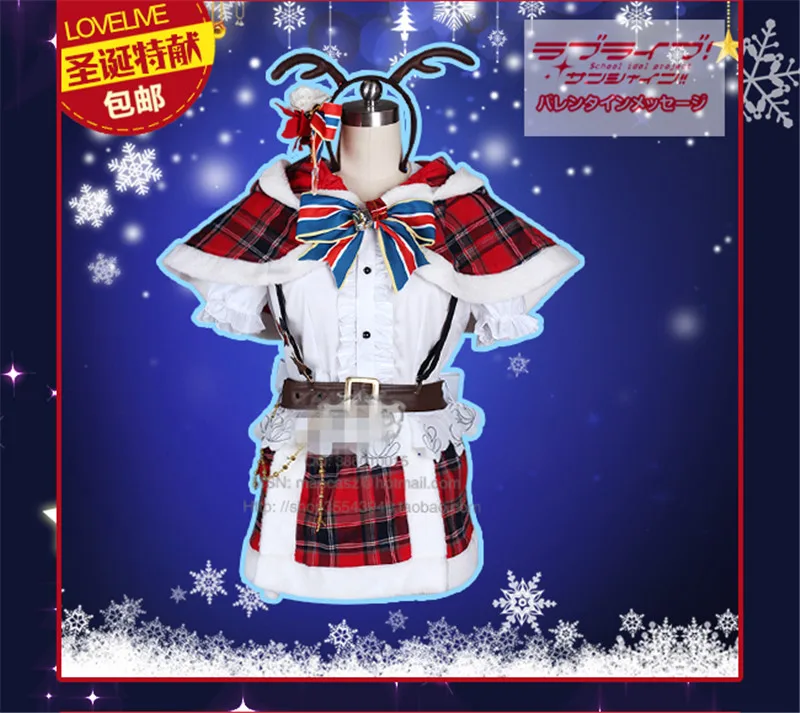 Женский Рождественский костюм для косплея из аниме Aqours Love Live Sunshine |