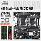 Комплект материнской платы JINGSHA X99 с двумя процессорами, 2*8 = 16 Гб DDR4 2133 МГц память ECC REG, NVME M.2 128 ГБ