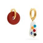 Аксессуары и украшения bijoux (украшения своими руками) несовместимый вневременной жемчужно-нержавеющая сталь серьги-кольца из натурального камня, барочный жемчуг серьги-капли для женщин