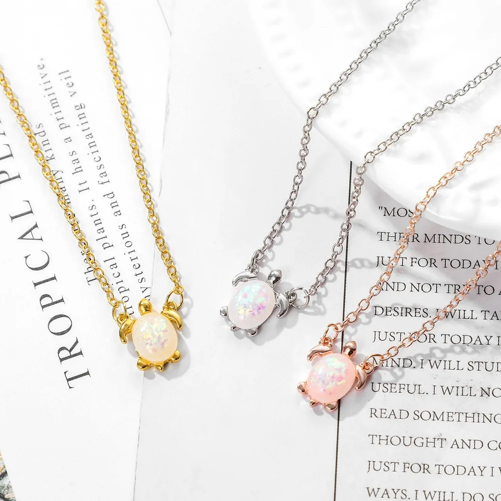 Женское и мужское ожерелье из смолы колье с подвеской в виде черепахи голубого