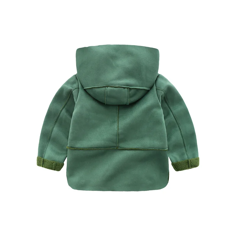 Детская одежда детское Свободное пальто куртка на молнии флисовое с капюшоном