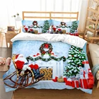 Роскошные комплекты постельного белья с Санта-Клаусом, двойной размер, Детский комплект с пододеяльником и наволочкой, одеяло, домашнее рождественское украшение для спальни