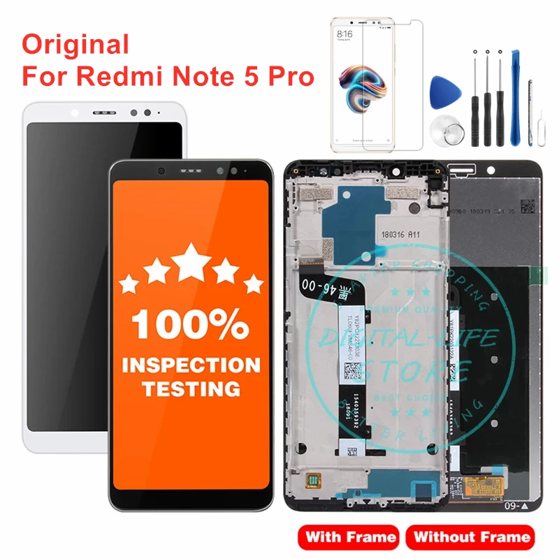 Оригинальный Для Xiaomi Redmi Note 5 Pro ЖК-дисплей с рамкой экрана 10 сенсорный дигитайзер