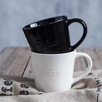 creative ceramic cup household simple relief mug couple water cup coffee cup milk cup tea cup
