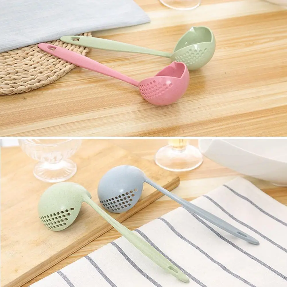 2 в 1 Пшеничная солома суповая ложка ложки с длинной ручкой прекрасный для каши