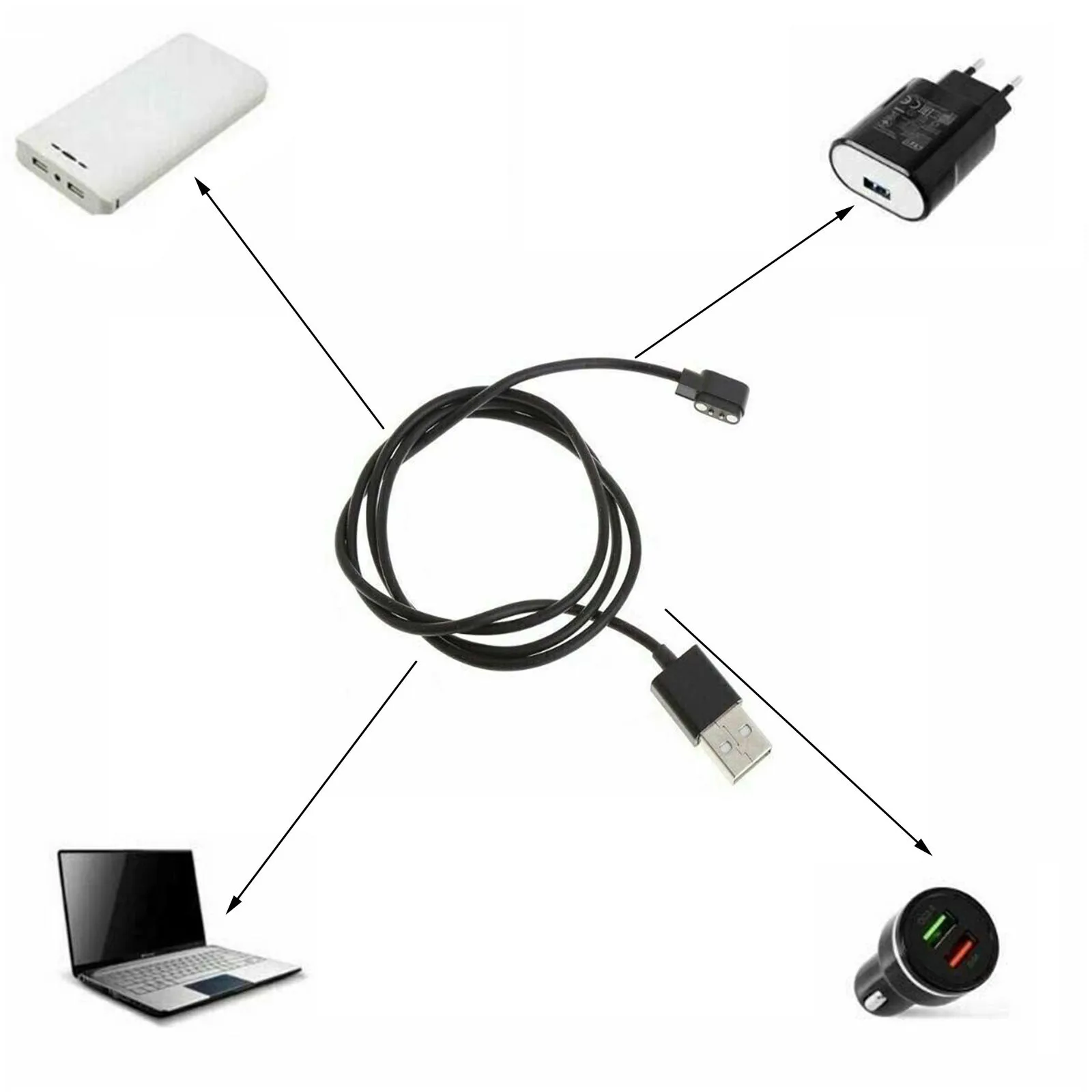 

Charging Cable For Iwo W26 Smart Watch 2pin 4mm Magnetic Charging Cable For Smart Watch Accessories Usb Watch Cable#P3