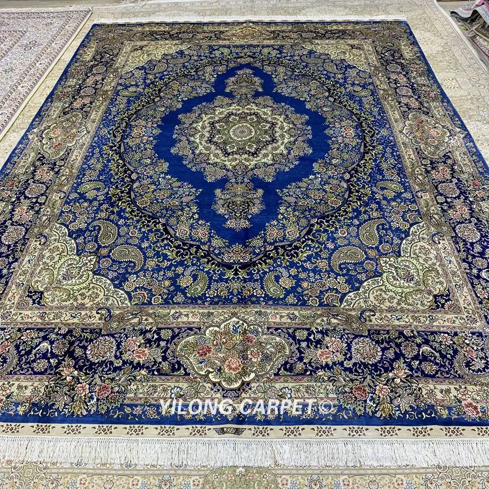 Yilong 8,2 'x11. 2' античный ковер ручной работы, Восточный ковер, темно-синий турецкий ковер(SL194A