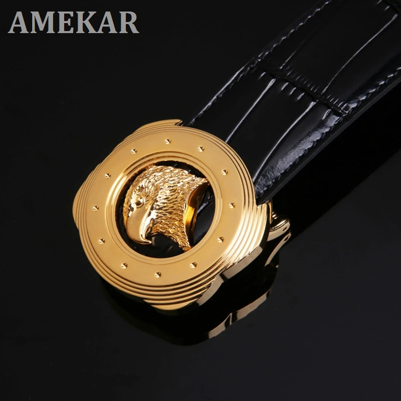 

2021 new High quality fashion eagle buckle genuine leather belt designer luxury famous brand casual male Luxury cowhide belts