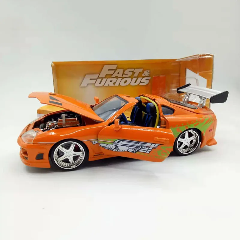Jada1: 24 быстрая F8 литая металлическая машина Brian's TOYOTA Супра сплав Авто уличная гонка модели игрушечных автомобилей F Детская Коллекция подарков