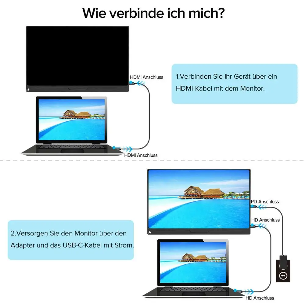 Новинка 2020 Ультратонкий портативный монитор FHD 15 6 дюйма HDR IPS экран 1920x1080 USB Тип C HDMI