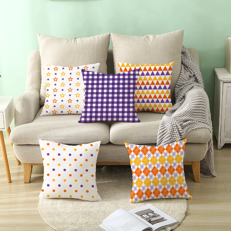 

Nordic Sofa Pillowcase Striped Geometric Pattern Pillowcase Peach Skin Cushion a Variety Of Patterns Can Be Selected Cojines