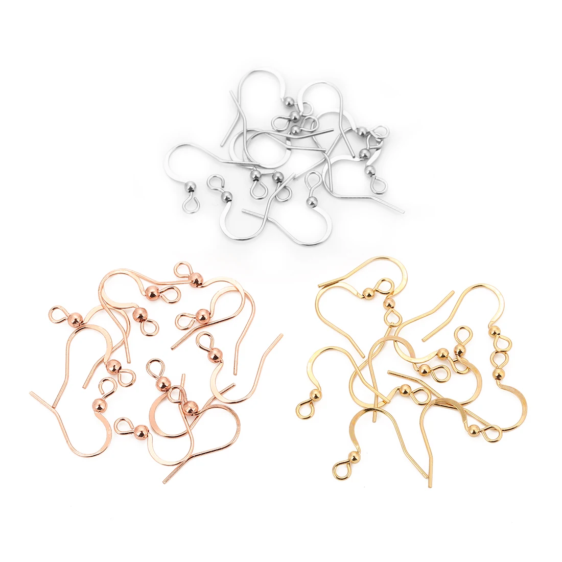 

50pcs/lot 316 Stainless Steel Never Allergy Earring Hook Ear Wire Clasps Findings for DIY Jewelry Making Earring Accessories