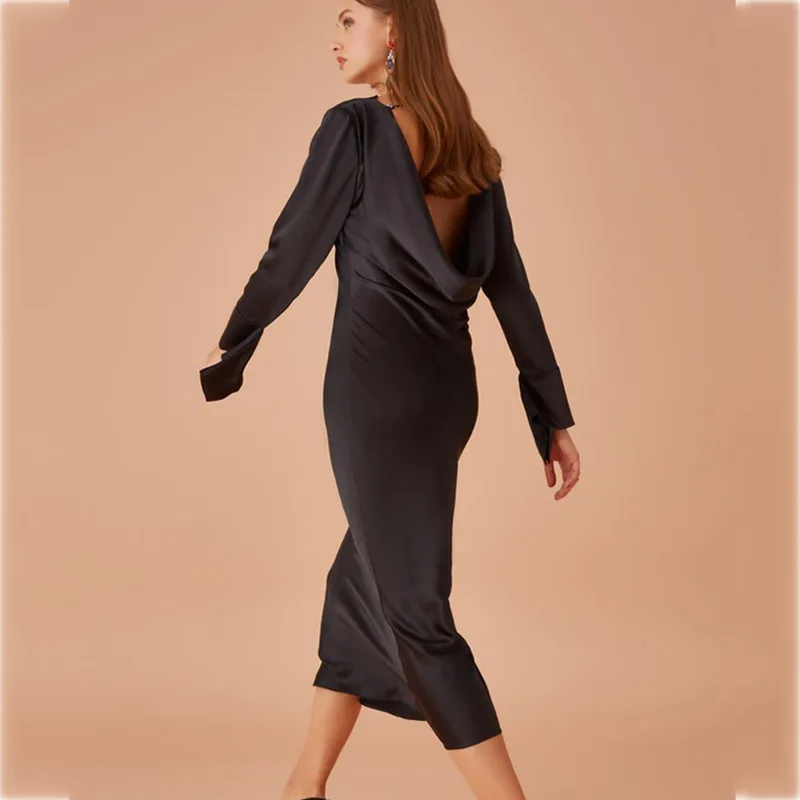 Длинная Элегантная однотонная шаль с длинным рукавом и открытой спиной