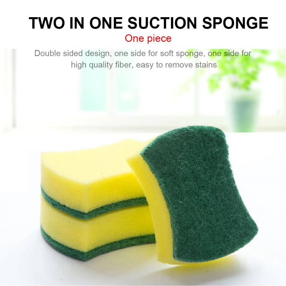 

Cleaning Sponge Stains Removing Washing Scrub Sponge Non-Scratch Cleaning Scrubber Brush for Kitchen Garage Bathroom