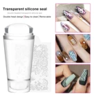 3d принтер для ногтей 1 комплект для дизайна ногтей Прозрачная силиконовая двойная головка с крышкой шаблон печати штамп DIY маникюрные инструменты для ногтей