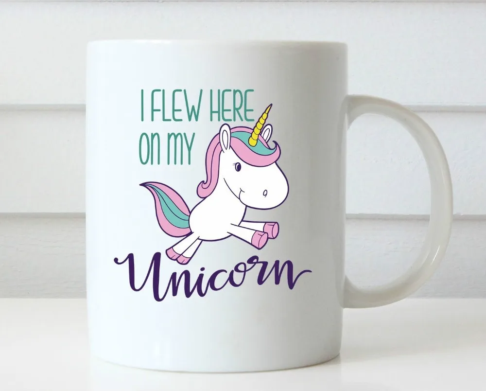Прилетел сюда на моем единороге кружки фарфоровая чайная керамическая кружка