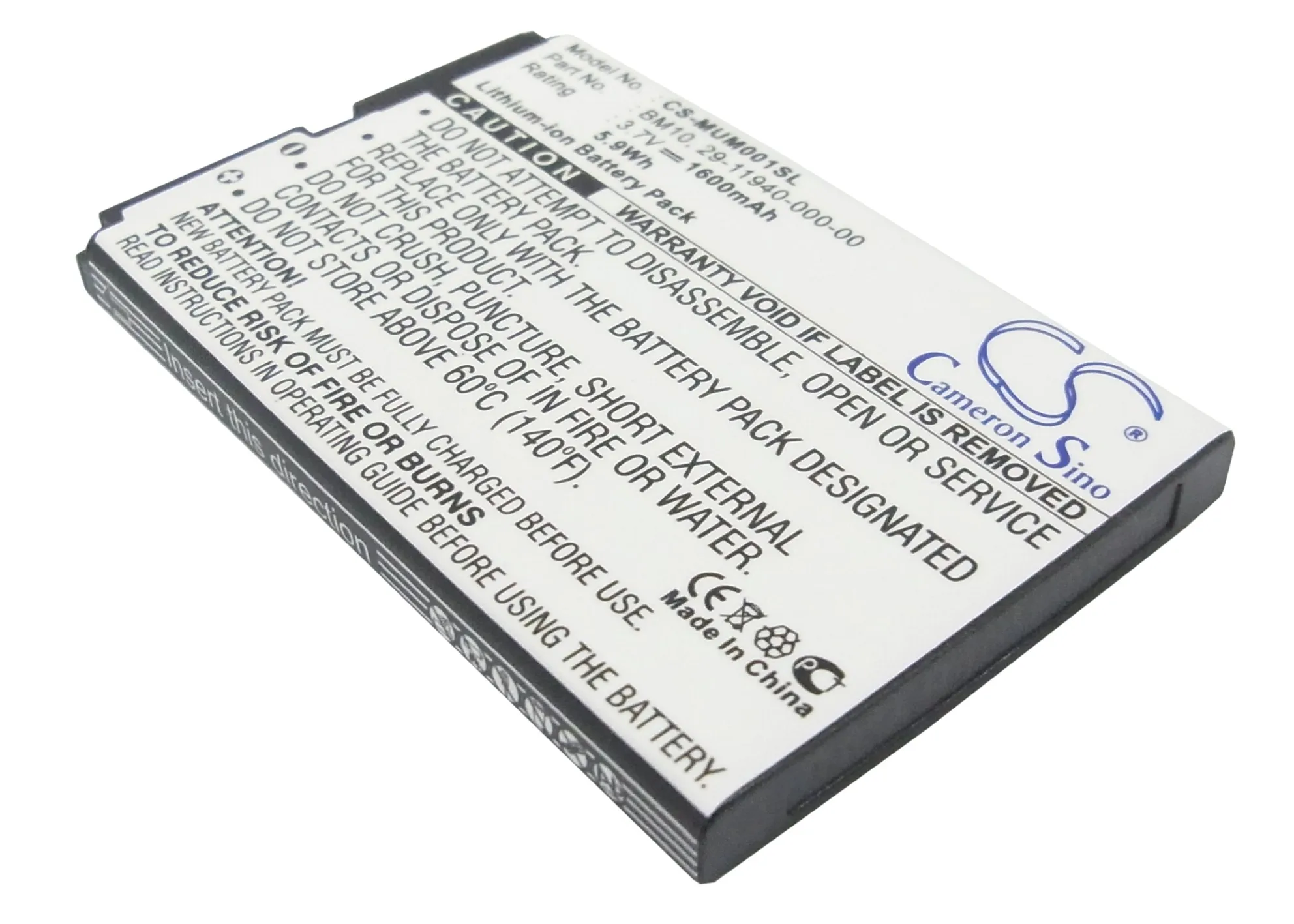 

CS 1600mAh/5.9Wh battery for Xiaomi M1, MI-ONE, MI-ONE Plus 29-11940-000-00, BM10
