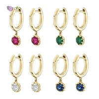 925 sterling silver ear needle crystal pendant hoop earrings exquisite cz earrings for women fashion jewelry gifts