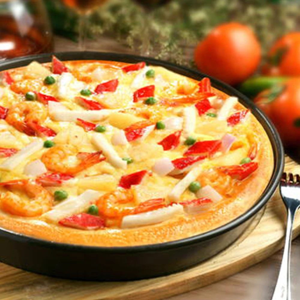 Сковорода для пиццы кухонная посуда с круглым узором глубокий поднос