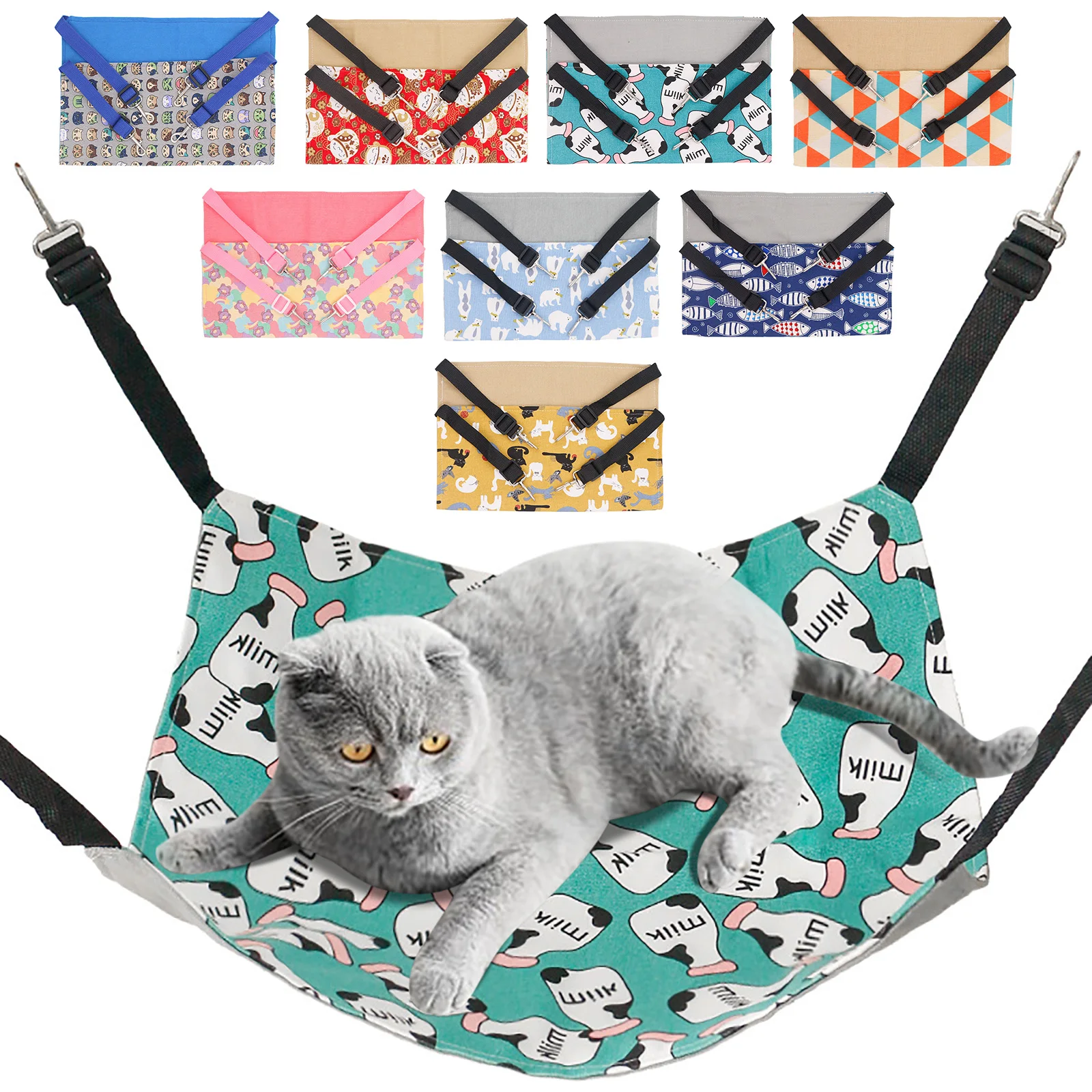 Возвышенная кровать для кошек домик гамаки Вуд холст котят домики прочный товары